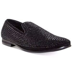 Steve‎ Madden Caviarr Rhinestone Black Leather Shoes Men's Size 7